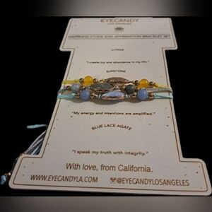 EYECANDY LOS ANGELES Happiness Stone & Affirmation Bracelets New